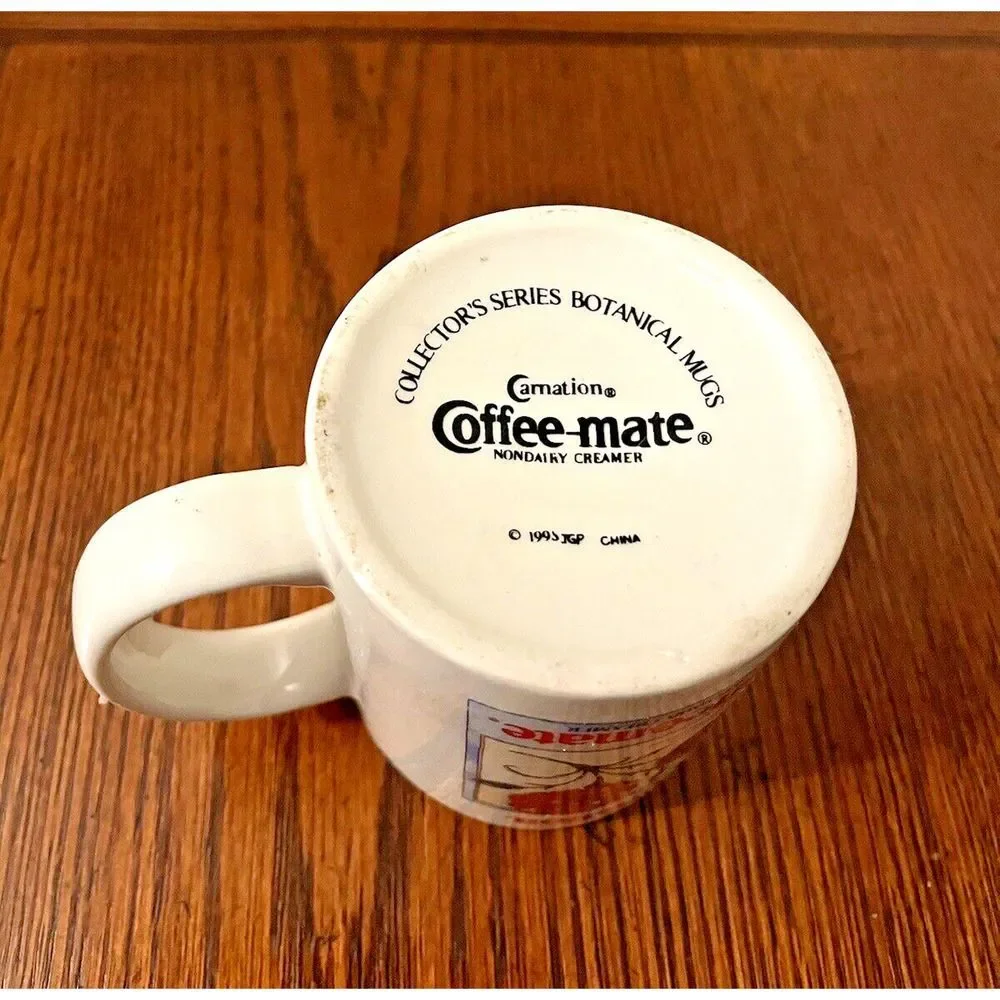 Vtg 1993 Carnation Coffee-mate Coffee Mugs Botanical Collector's Series Lot of 3